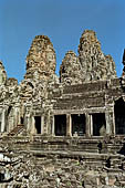 Angkor Thom - Bayon temple, second enclosure, towers of the South gopura 